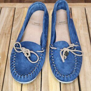 [8] Mexx blue leather women's moccasins size EU 39 US 8 loafers boat shoes